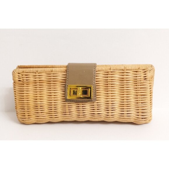 J. Crew Handbags - J Crew Rattan Straw Clutch Purse